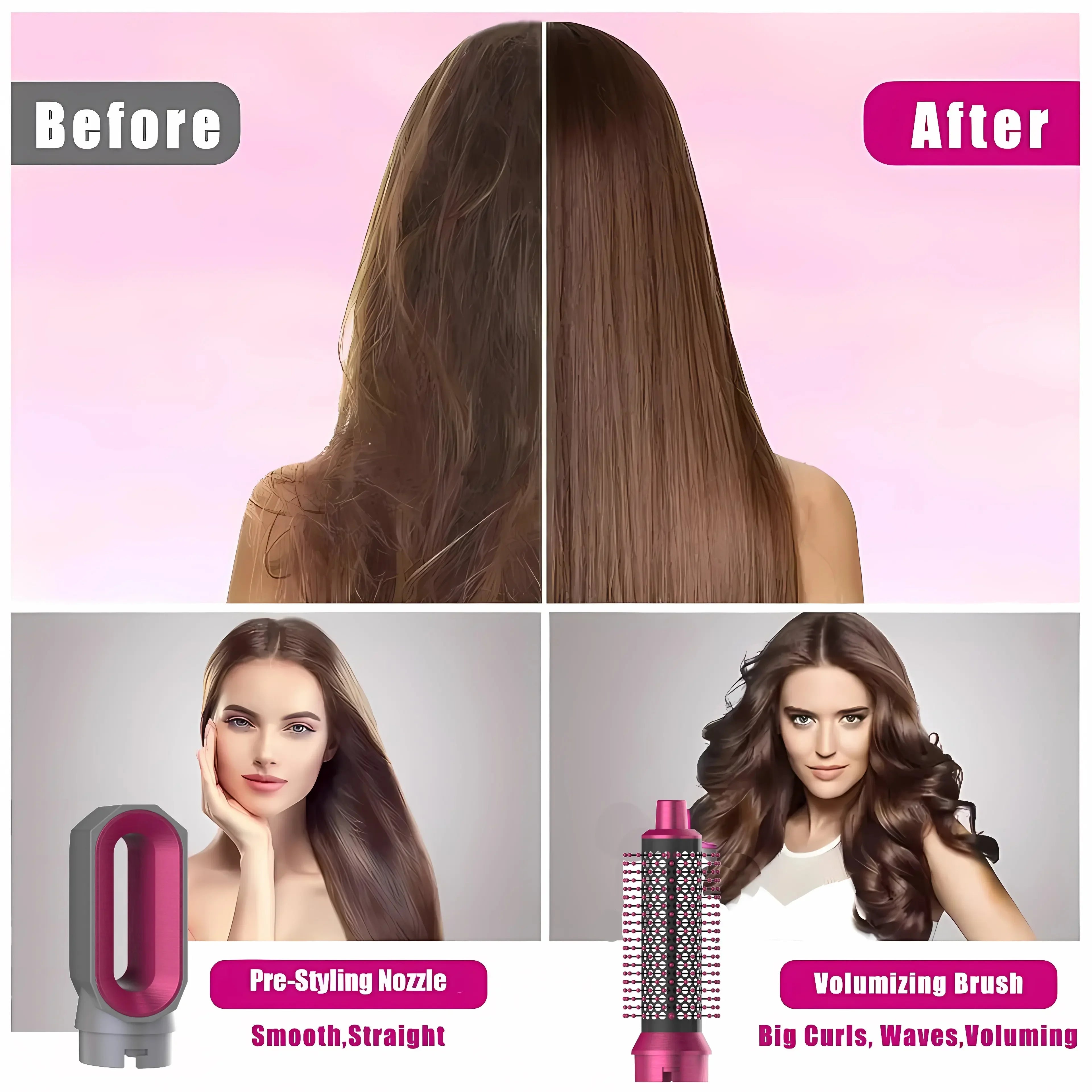 5 In 1 Hair Dryer And Hot Air Comb Brush